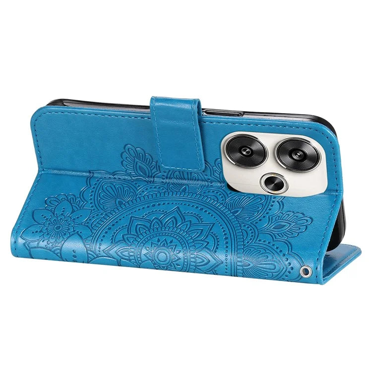 For Xiaomi Redmi Turbo 3 5G / Poco F6 5G Case PU Leather Phone Cover Flower Pattern