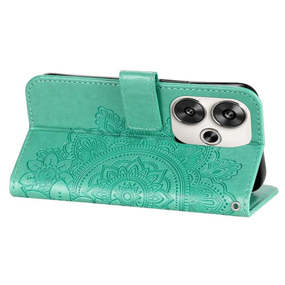 For Xiaomi Redmi Turbo 3 5G / Poco F6 5G Case PU Leather Phone Cover Flower Pattern