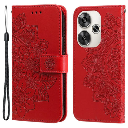 For Xiaomi Redmi Turbo 3 5G / Poco F6 5G Case PU Leather Phone Cover Flower Pattern
