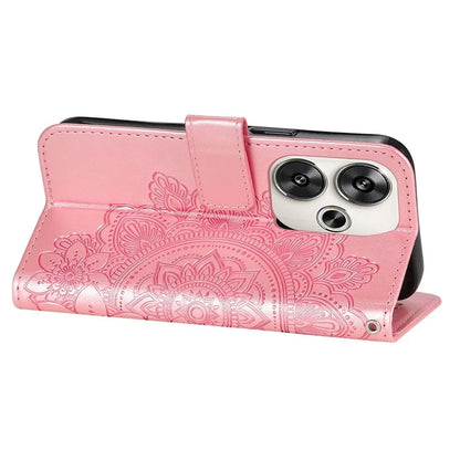 For Xiaomi Redmi Turbo 3 5G / Poco F6 5G Case PU Leather Phone Cover Flower Pattern
