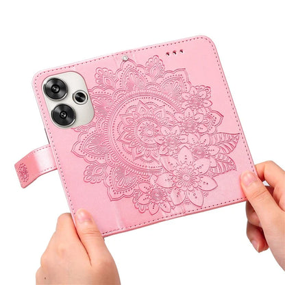 For Xiaomi Redmi Turbo 3 5G / Poco F6 5G Case PU Leather Phone Cover Flower Pattern