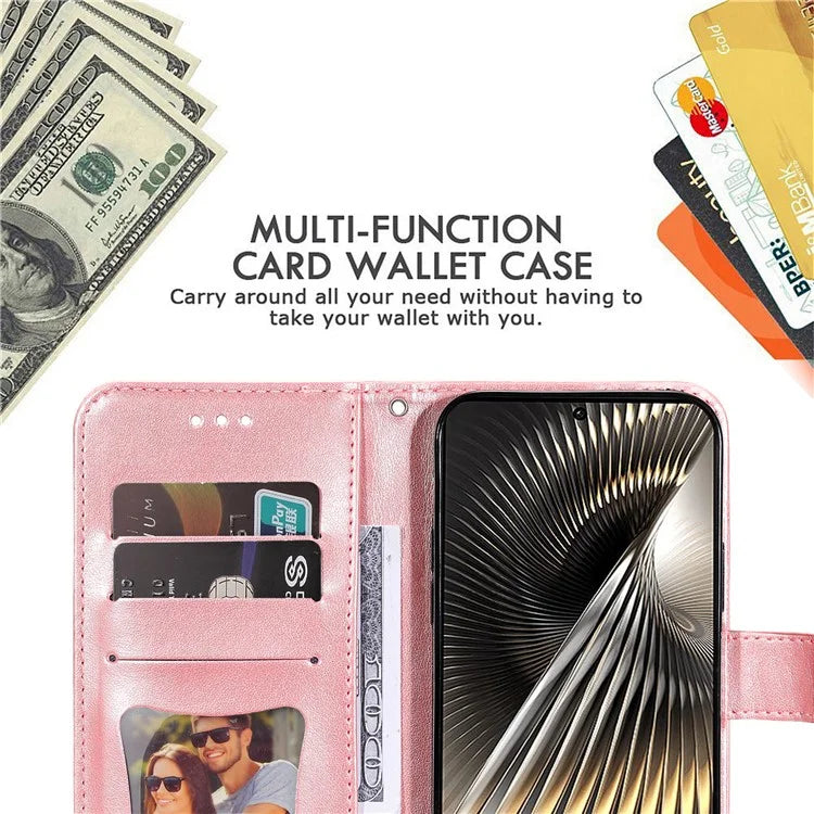 For Xiaomi Redmi Turbo 3 5G / Poco F6 5G Case PU Leather Phone Cover Flower Pattern