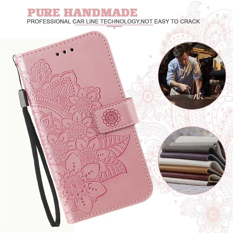 For Xiaomi Redmi Turbo 3 5G / Poco F6 5G Case PU Leather Phone Cover Flower Pattern