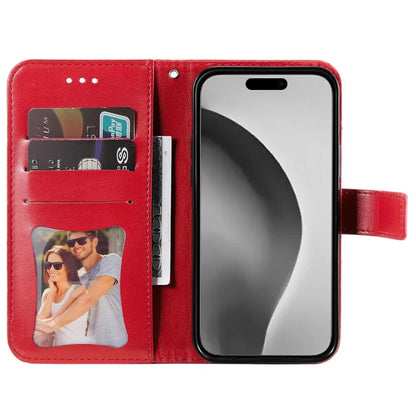 For iPhone 16 Pro Max Case Flower Imprinted Full Protection PU Leather Wallet Phone Cover