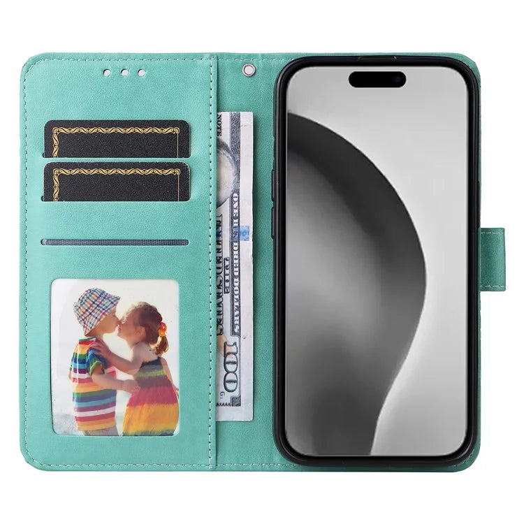 For iPhone 16 Pro Max Case Sunflower Leather Flip Cover Card Holder Stand Cell Accessories