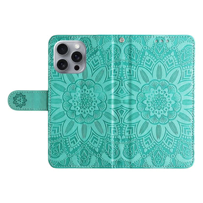 For iPhone 16 Pro Max Case Sunflower Leather Flip Cover Card Holder Stand Cell Accessories