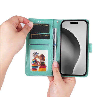 For iPhone 16 Pro Max Case Sunflower Leather Flip Cover Card Holder Stand Cell Accessories