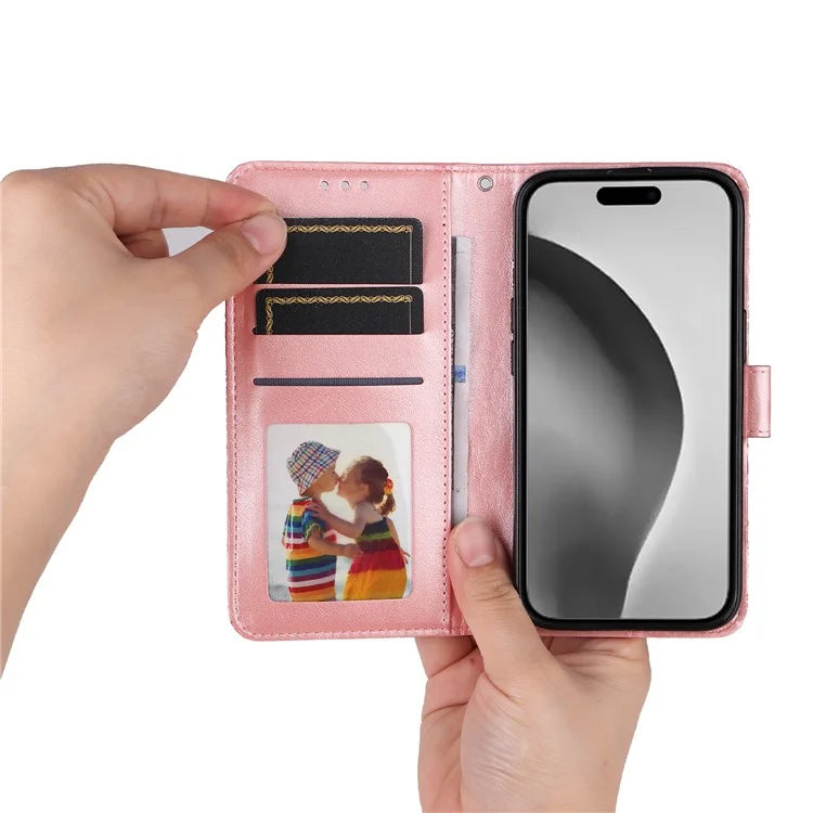 For iPhone 16 Pro Max Case Sunflower Leather Flip Cover Card Holder Stand Cell Accessories