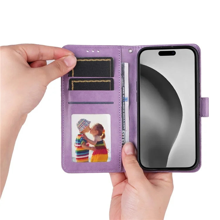 For iPhone 16 Pro Max Case Sunflower Leather Flip Cover Card Holder Stand Cell Accessories