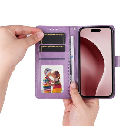 For iPhone 16 Pro Case Sunflower Leather Flip Cover Card Holder Stand Cell Accessories