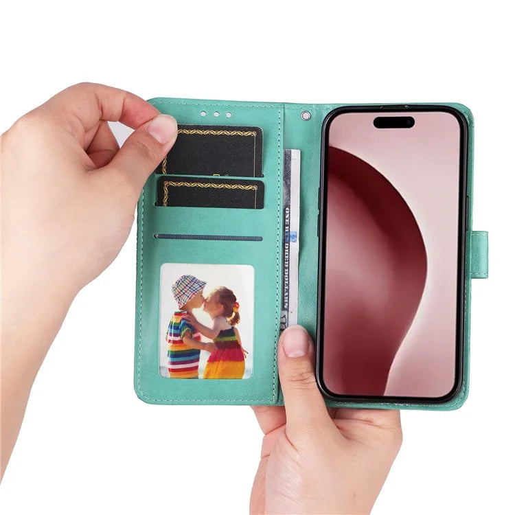 For iPhone 16 Pro Case Sunflower Leather Flip Cover Card Holder Stand Cell Accessories