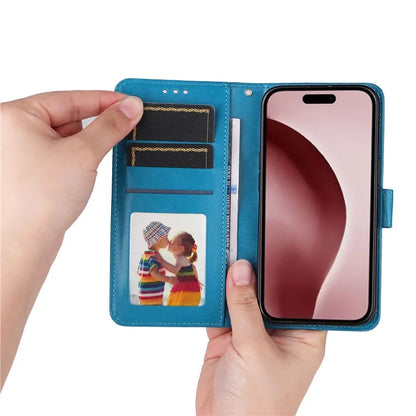 For iPhone 16 Pro Case Sunflower Leather Flip Cover Card Holder Stand Cell Accessories
