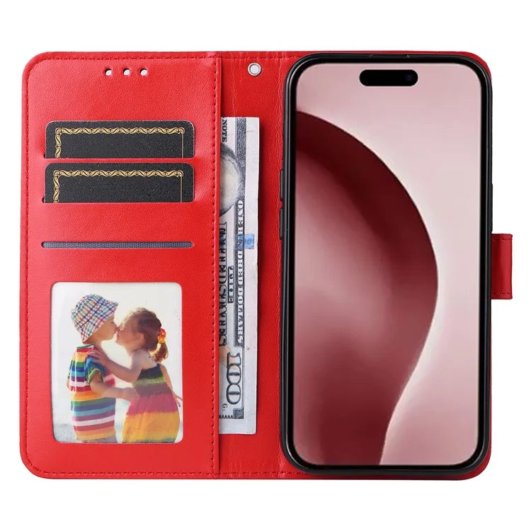 For iPhone 16 Pro Case Sunflower Leather Flip Cover Card Holder Stand Cell Accessories