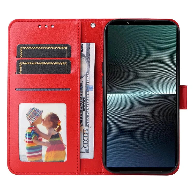 For Sony Xperia 1 V Case PU Leather Sunflower Imprinted Phone Cover