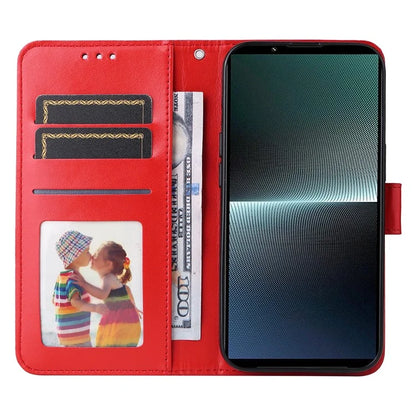 For Sony Xperia 1 V Case PU Leather Sunflower Imprinted Phone Cover