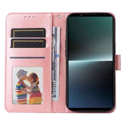 For Sony Xperia 1 V Case PU Leather Sunflower Imprinted Phone Cover