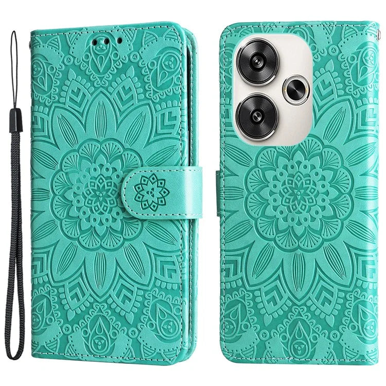 For Xiaomi Redmi Turbo 3 5G / Poco F6 5G Case Sunflower Leather Wallet Phone Folio Cover