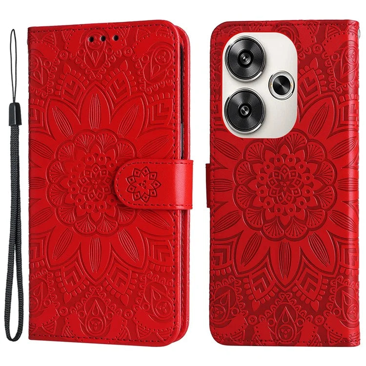 For Xiaomi Redmi Turbo 3 5G / Poco F6 5G Case Sunflower Leather Wallet Phone Folio Cover