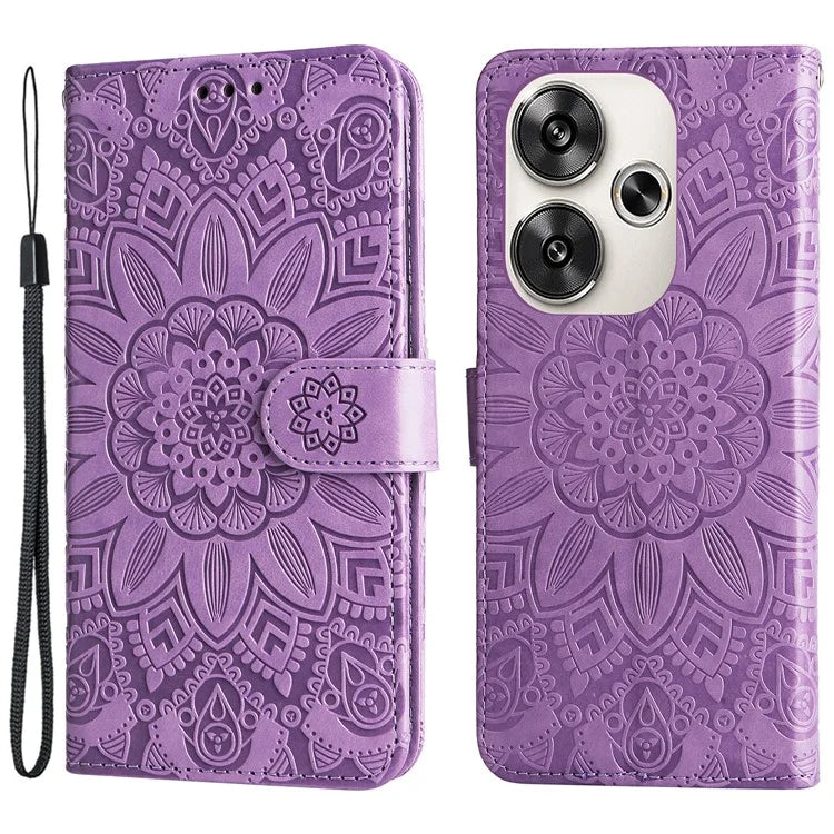 For Xiaomi Redmi Turbo 3 5G / Poco F6 5G Case Sunflower Leather Wallet Phone Folio Cover