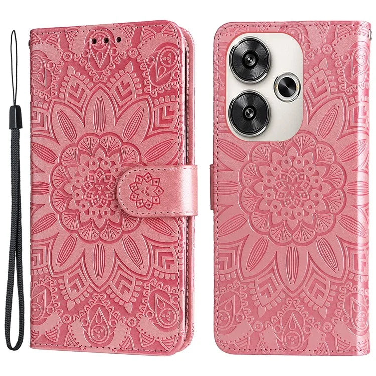 For Xiaomi Redmi Turbo 3 5G / Poco F6 5G Case Sunflower Leather Wallet Phone Folio Cover