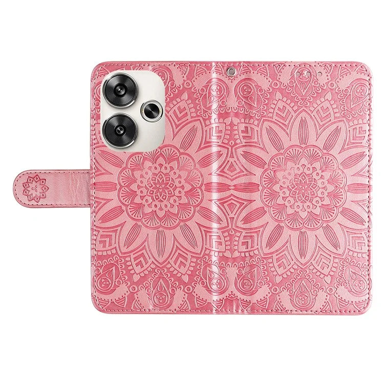 For Xiaomi Redmi Turbo 3 5G / Poco F6 5G Case Sunflower Leather Wallet Phone Folio Cover
