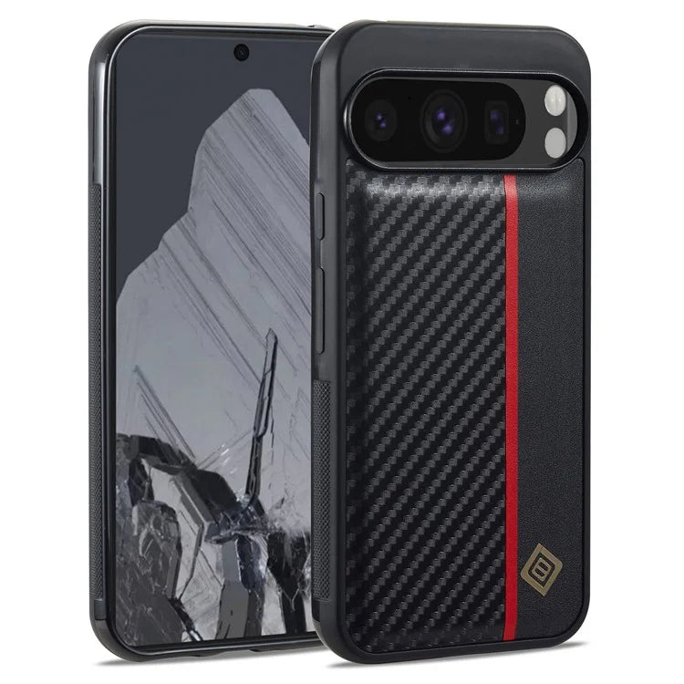 LC.IMEEKE For Google Pixel 9 Case Leather+TPU+EVA Phone Cover