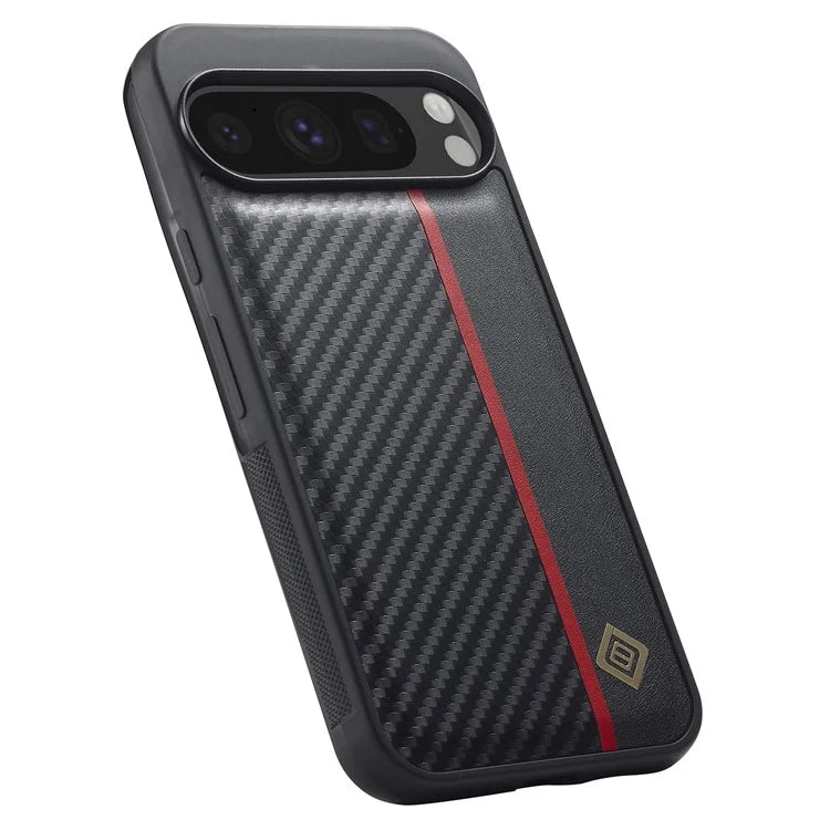 LC.IMEEKE For Google Pixel 9 Pro Case Carbon Fiber Texture Leather Back Cover