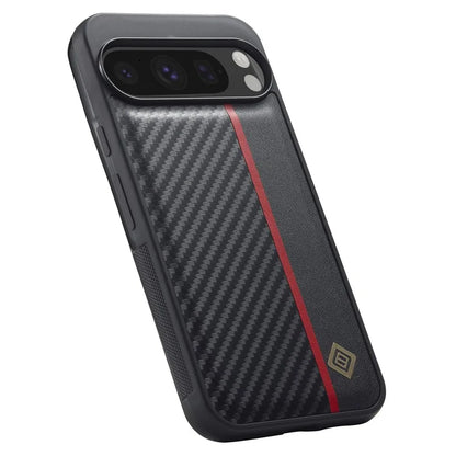 LC.IMEEKE For Google Pixel 9 Pro Case Carbon Fiber Texture Leather Back Cover