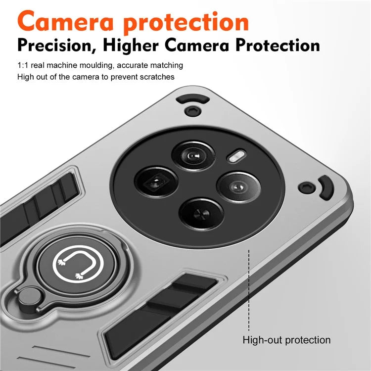For Realme 12 Pro 5G / 12 Pro+ 5G Case PC+TPU Phone Cover with Ring Kickstand