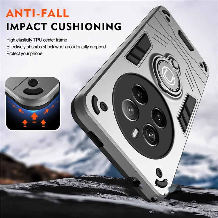 For Realme 12 Pro 5G / 12 Pro+ 5G Case PC+TPU Phone Cover with Ring Kickstand