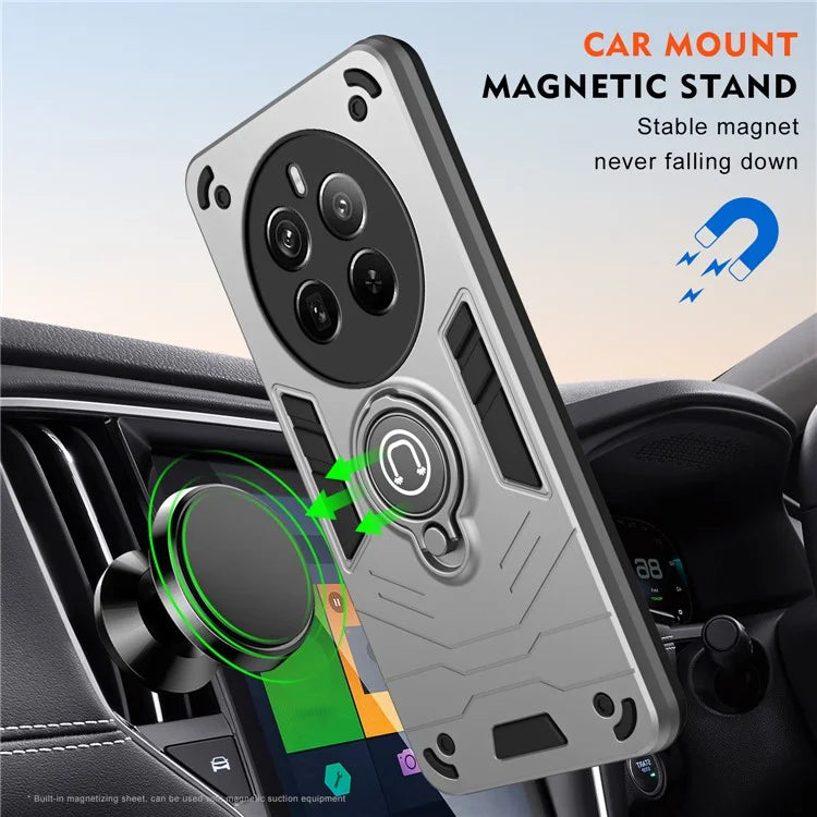 For Realme 12 Pro 5G / 12 Pro+ 5G Case PC+TPU Phone Cover with Ring Kickstand