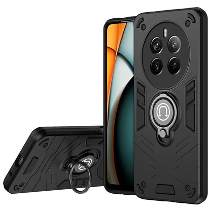 For Realme 12 Pro 5G / 12 Pro+ 5G Case PC+TPU Phone Cover with Ring Kickstand