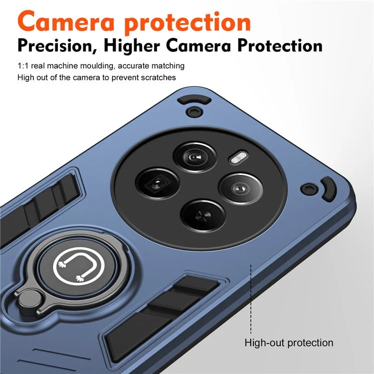 For Realme 12 Pro 5G / 12 Pro+ 5G Case PC+TPU Phone Cover with Ring Kickstand