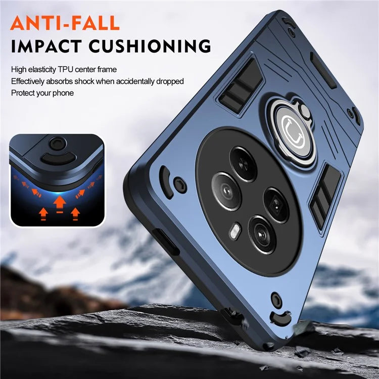 For Realme 12 Pro 5G / 12 Pro+ 5G Case PC+TPU Phone Cover with Ring Kickstand