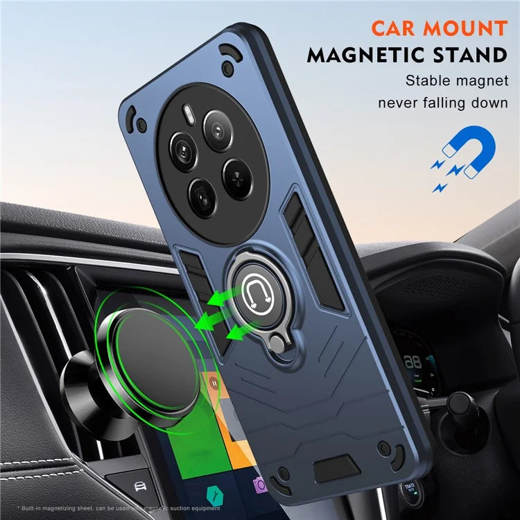 For Realme 12 Pro 5G / 12 Pro+ 5G Case PC+TPU Phone Cover with Ring Kickstand