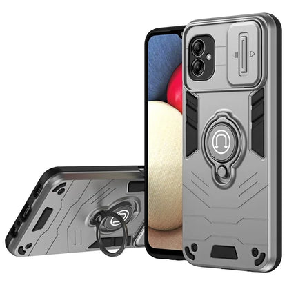 For Samsung Galaxy A04e 4G / M04 4G / F04 4G Kickstand Case PC+TPU Slim-Fit Phone Cover