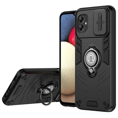 For Samsung Galaxy A04e 4G / M04 4G / F04 4G Kickstand Case PC+TPU Slim-Fit Phone Cover