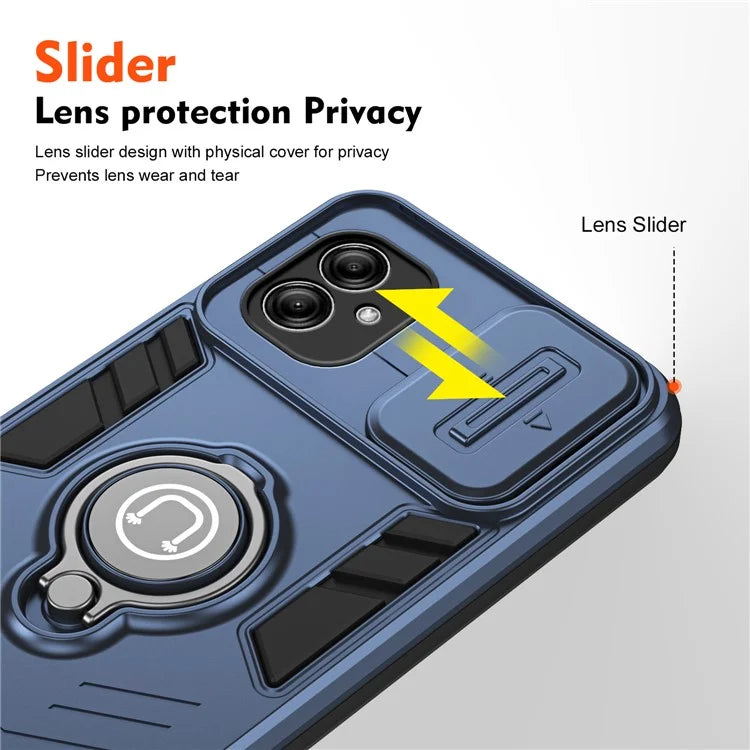 For Samsung Galaxy A04e 4G / M04 4G / F04 4G Kickstand Case PC+TPU Slim-Fit Phone Cover