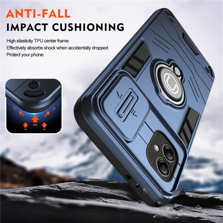 For Samsung Galaxy A04e 4G / M04 4G / F04 4G Kickstand Case PC+TPU Slim-Fit Phone Cover
