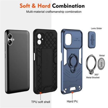 For Samsung Galaxy A04e 4G / M04 4G / F04 4G Kickstand Case PC+TPU Slim-Fit Phone Cover