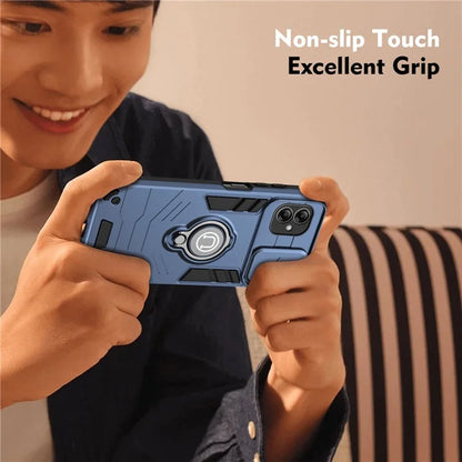 For Samsung Galaxy A04e 4G / M04 4G / F04 4G Kickstand Case PC+TPU Slim-Fit Phone Cover