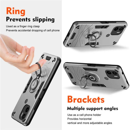 For Xiaomi Redmi A1+ 4G / A2+ 4G / Poco C50 4G Case PC+TPU Kickstand Phone Cover