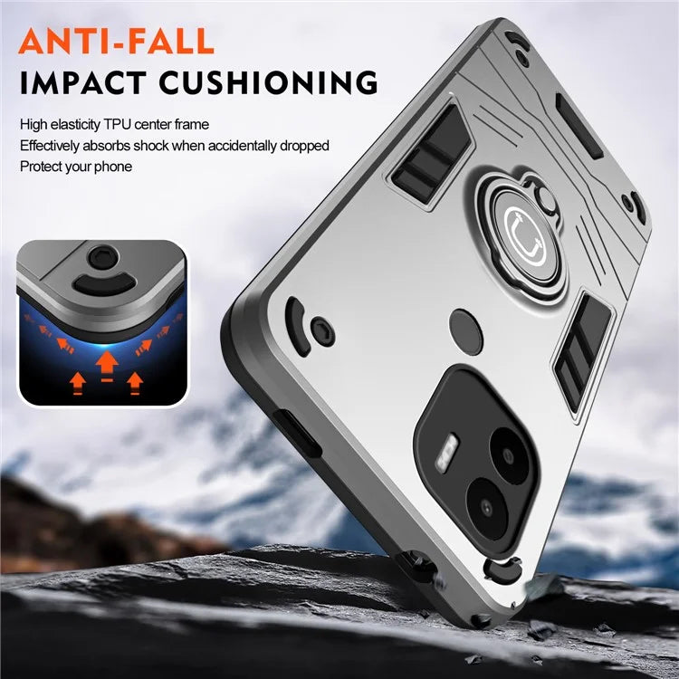 For Xiaomi Redmi A1+ 4G / A2+ 4G / Poco C50 4G Case PC+TPU Kickstand Phone Cover