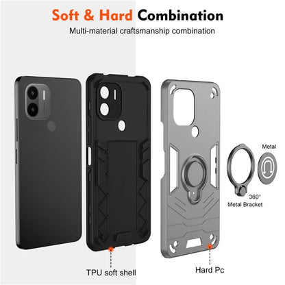 For Xiaomi Redmi A1+ 4G / A2+ 4G / Poco C50 4G Case PC+TPU Kickstand Phone Cover