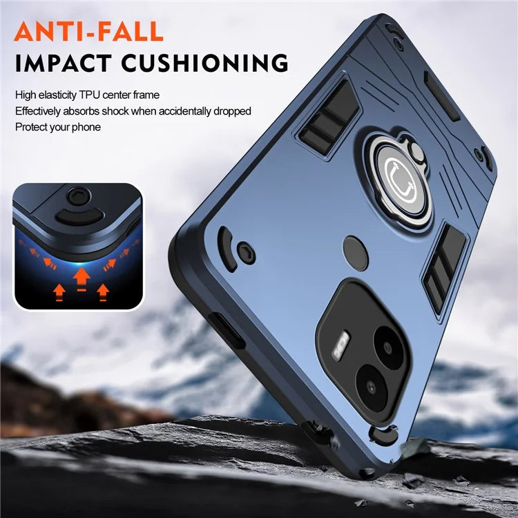 For Xiaomi Redmi A1+ 4G / A2+ 4G / Poco C50 4G Case PC+TPU Kickstand Phone Cover