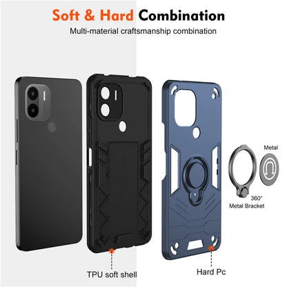 For Xiaomi Redmi A1+ 4G / A2+ 4G / Poco C50 4G Case PC+TPU Kickstand Phone Cover