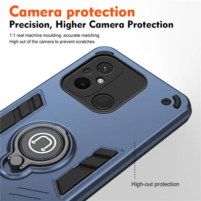 For Xiaomi Poco C55 4G / Redmi 12C 4G Slim-Fit Phone Case PC+TPU+Metal Kickstand Phone Cover