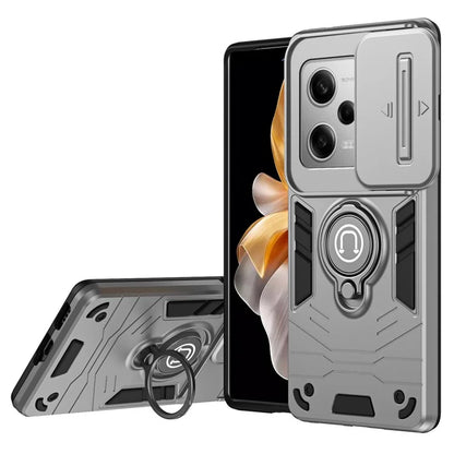 For Xiaomi Poco X5 Pro 5G / Redmi Note 12 Pro 5G / Note 12 Pro Speed 5G Case Slide Lens Lid TPU+PC Phone Cover