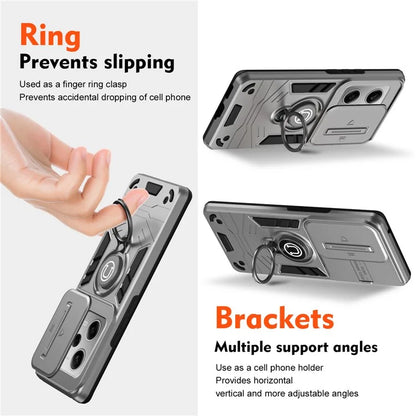 For Xiaomi Poco X5 Pro 5G / Redmi Note 12 Pro 5G / Note 12 Pro Speed 5G Case Slide Lens Lid TPU+PC Phone Cover