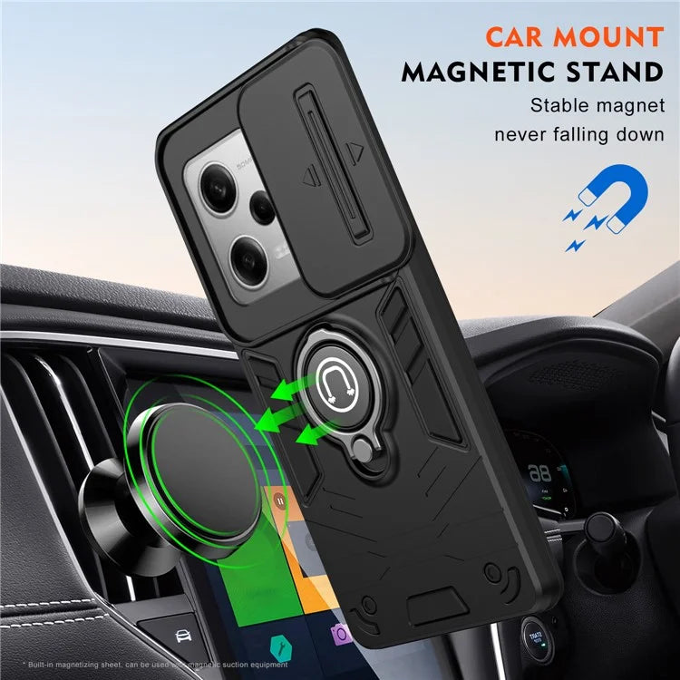 For Xiaomi Poco X5 Pro 5G / Redmi Note 12 Pro 5G / Note 12 Pro Speed 5G Case Slide Lens Lid TPU+PC Phone Cover
